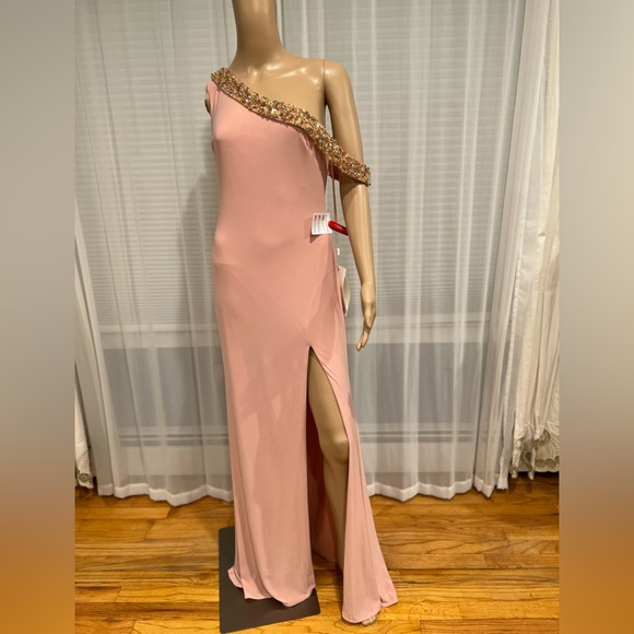 Mac Duggal High Slit Asymmetrical Dress - Picture 4 of 15